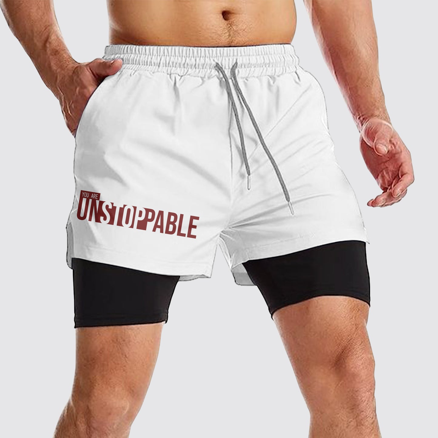 Double Layer Performance Shorts: Your Gym Training Essential!- AA02329