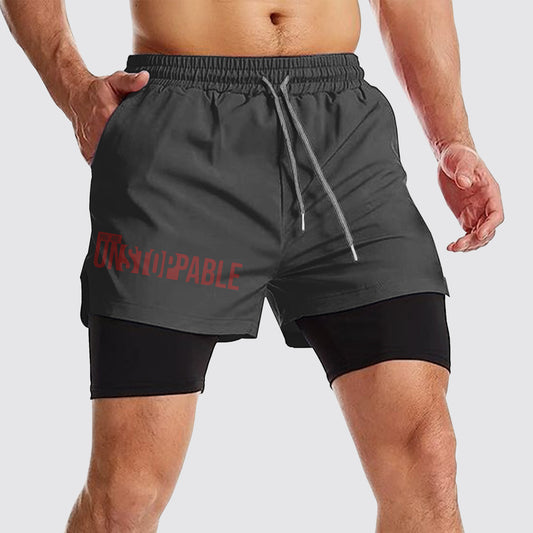 Double Layer Performance Shorts: Your Gym Training Essential!- AA02330