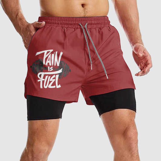 Double Layer Performance Shorts: Your Gym Training Essential!- AA03276