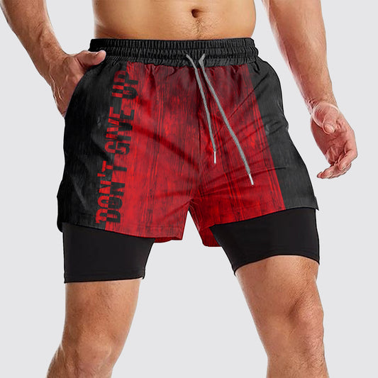 Double Layer Performance Shorts: Your Gym Training Essential!- AA03287