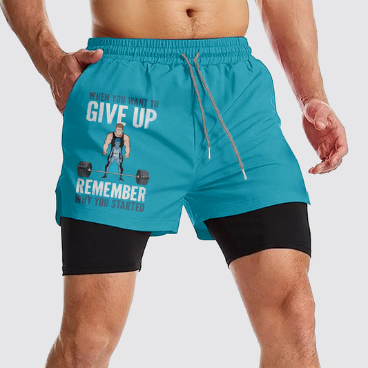 Double Layer Performance Shorts: Your Gym Training Essential!- AA03710