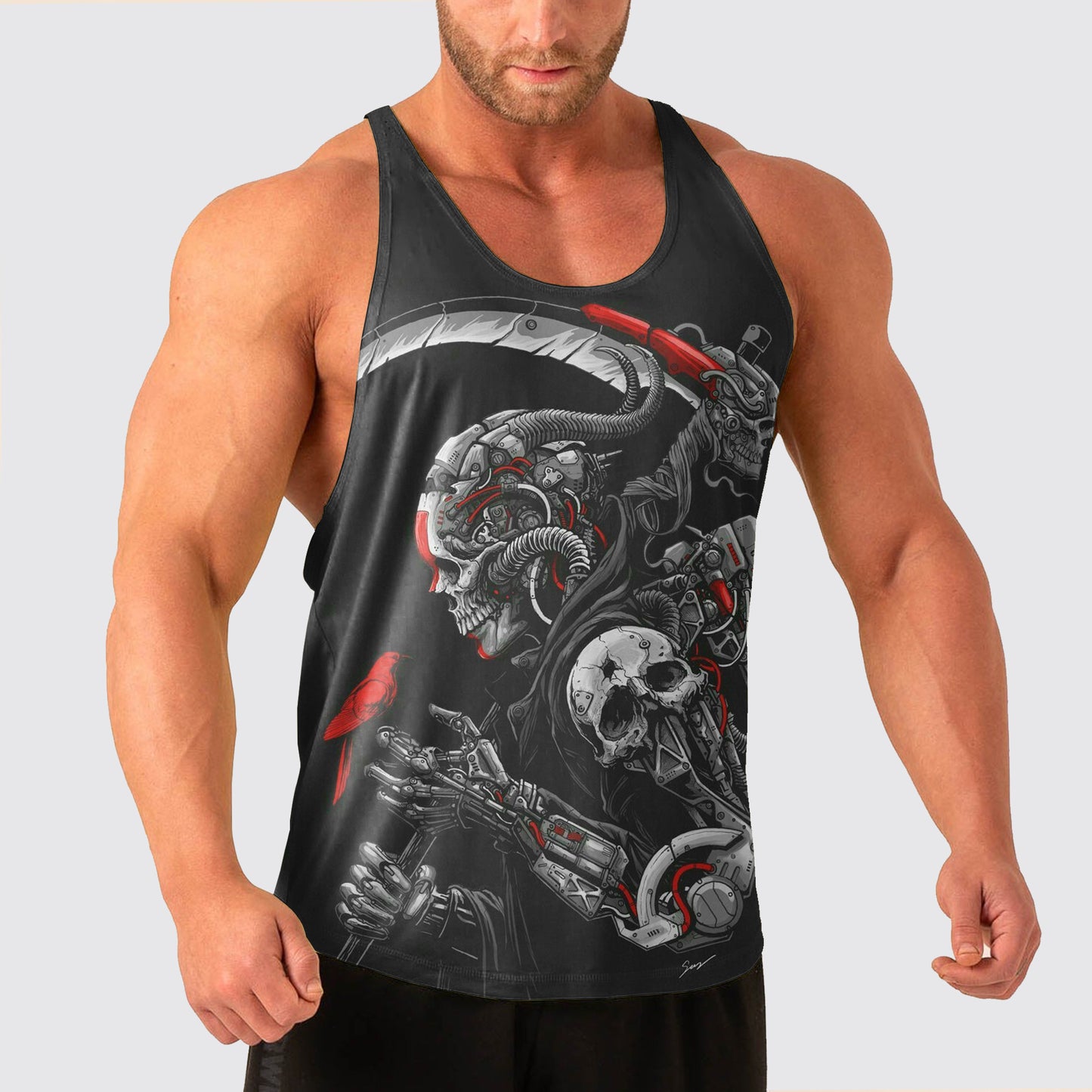 Skull Power Training Tank Top for Men- AA04784