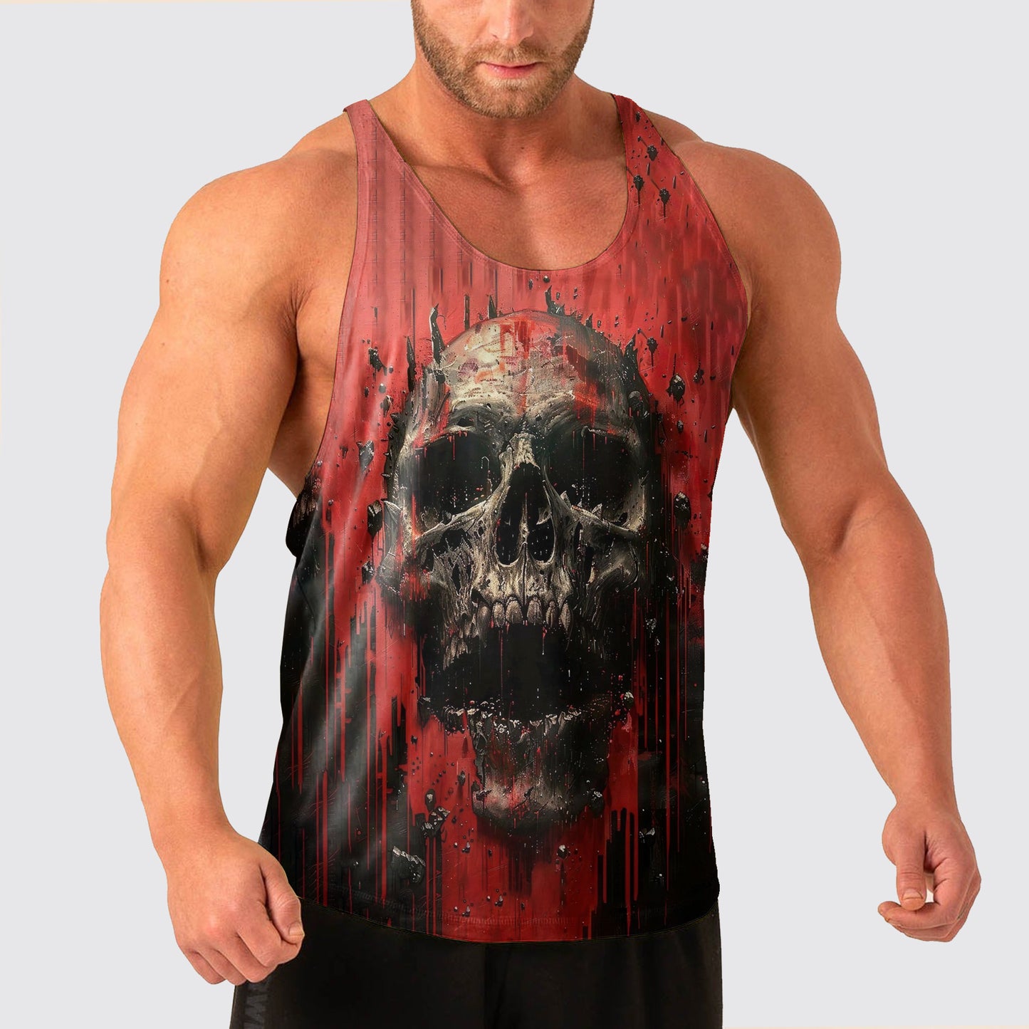 Skull Power Training Tank Top for Men- AA04786