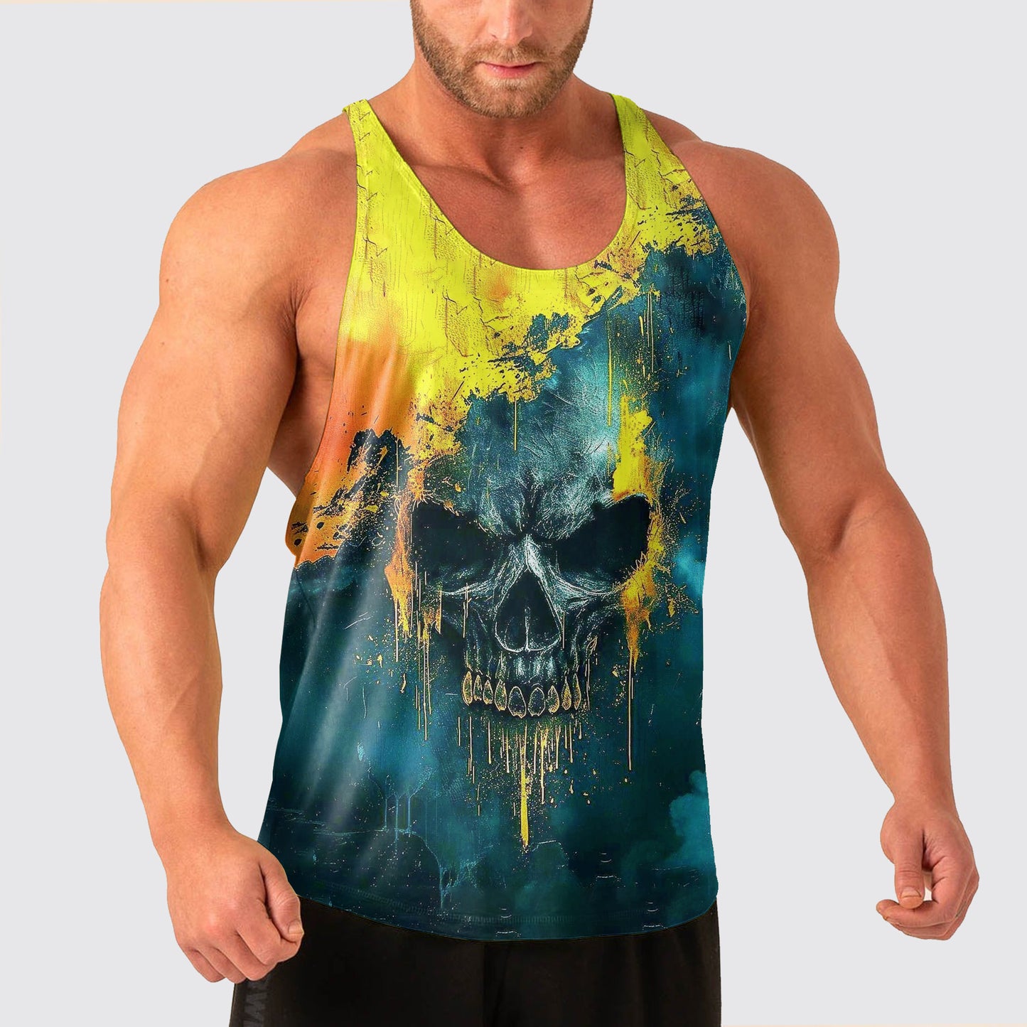 Skull Power Training Tank Top for Men- AA04787