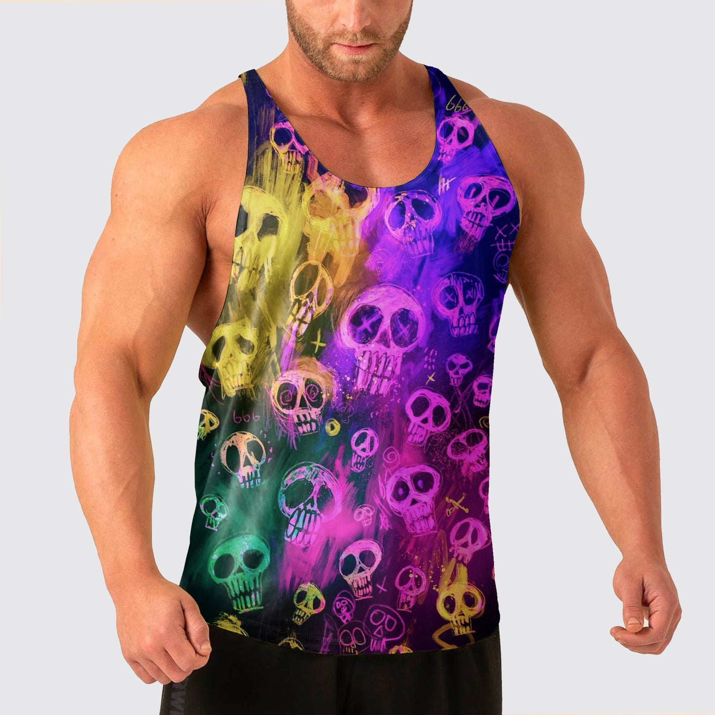 Skull Power Training Tank Top for Men- AA04843