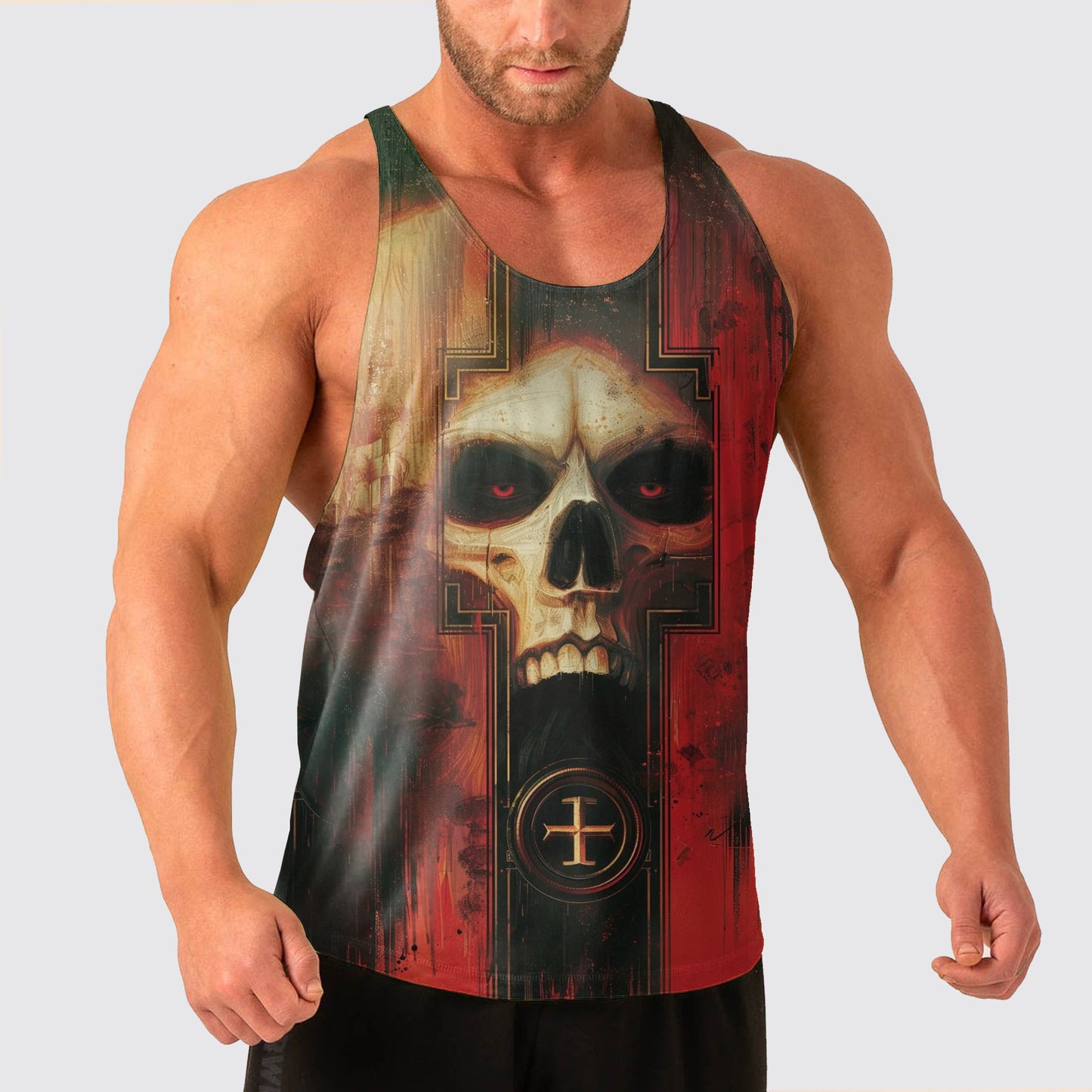 Skull Power Training Tank Top for Men- AA04950