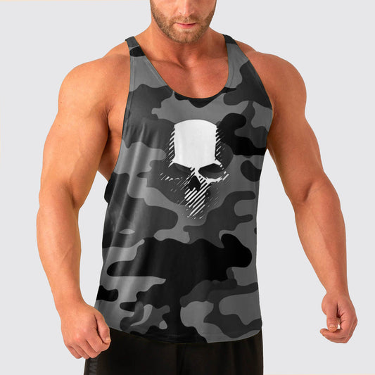 Skull Power Training Tank Top for Men- AA04979