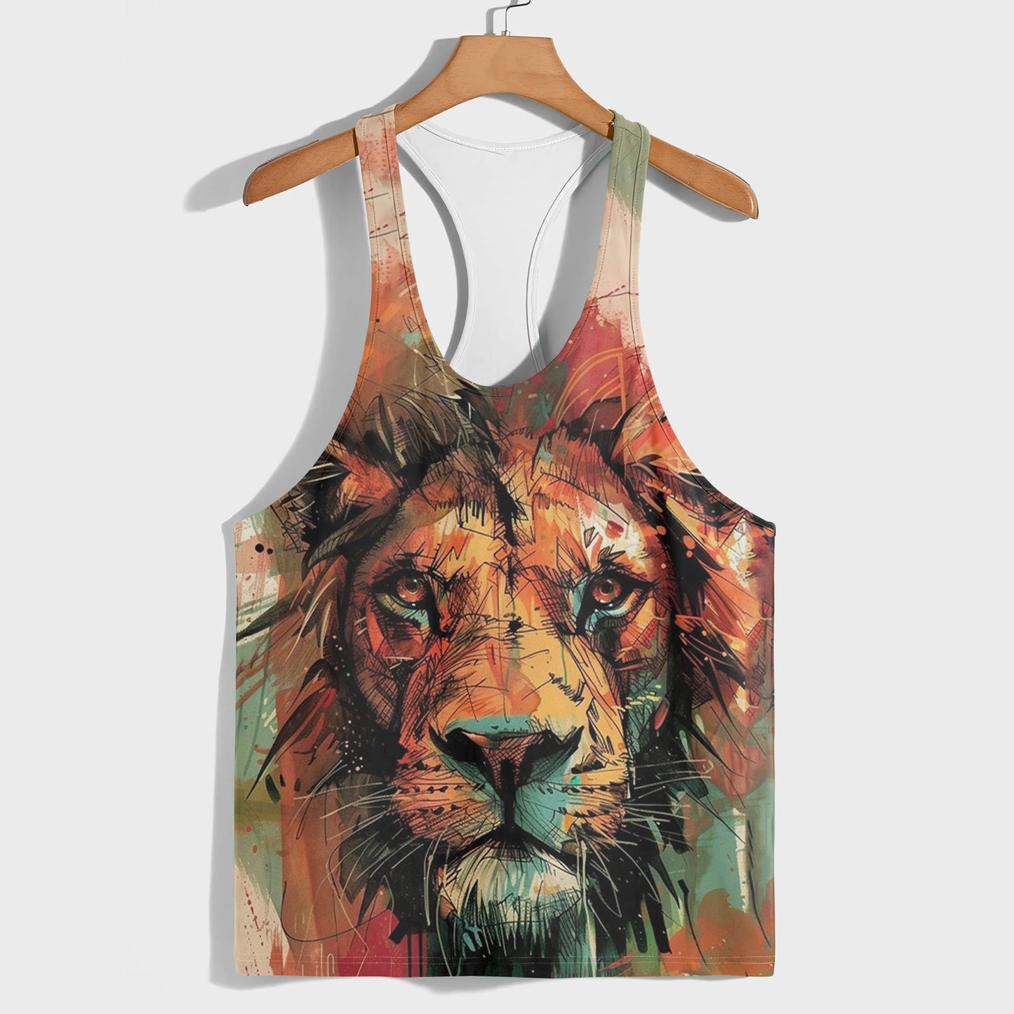 Lion 3D Racerback Tank Top- AA05198