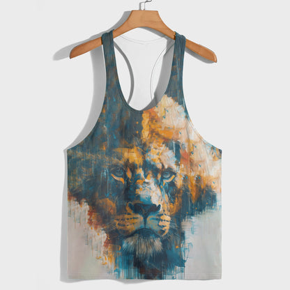 Lion 3D Racerback Tank Top- AA05199