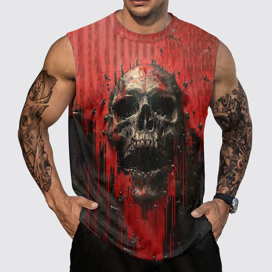 Skull 3D Round Neck Tank Top- AA05469