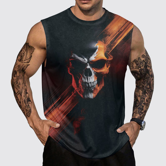 Skull 3D Round Neck Tank Top- AA05474