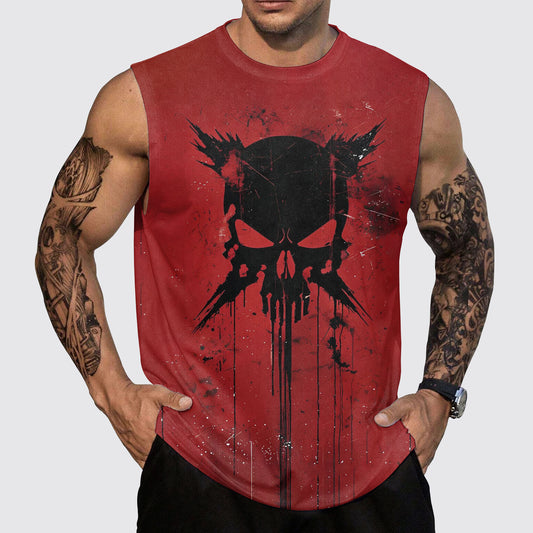 Skull 3D Round Neck Tank Top- AA05475