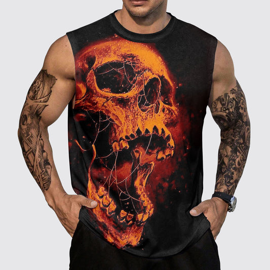 Skull 3D Round Neck Tank Top- AA05477