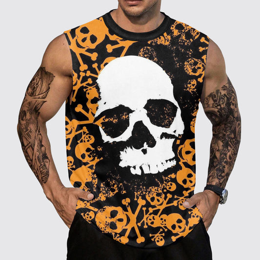 Skull 3D Round Neck Tank Top- AA05482