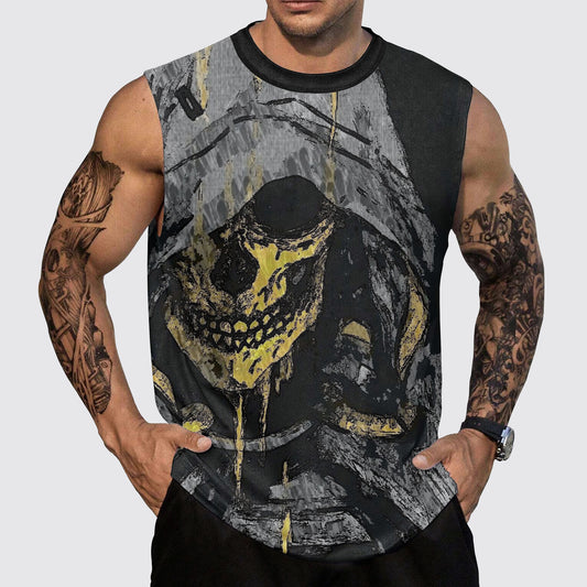 Skull 3D Round Neck Tank Top- AA05492