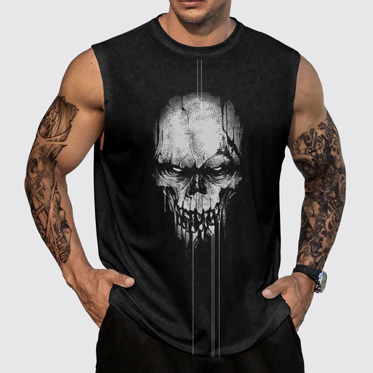 Skull 3D Round Neck Tank Top- AA05520