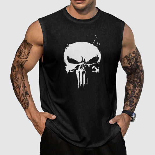 Skull 3D Round Neck Tank Top- AA05523