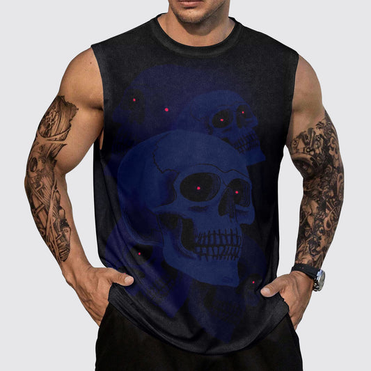 Skull 3D Round Neck Tank Top- AA05525