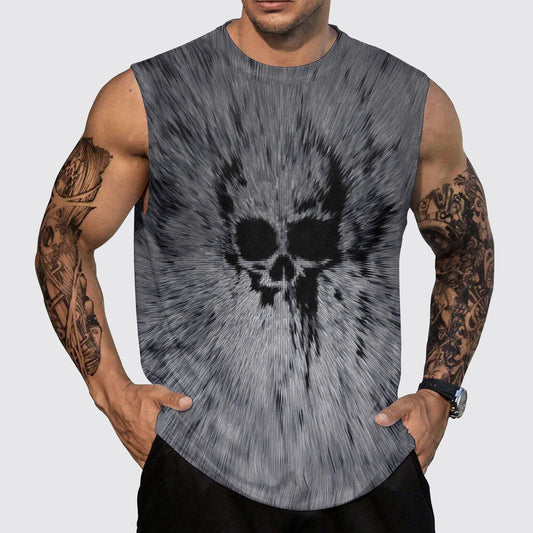 Skull 3D Round Neck Tank Top- AA05537