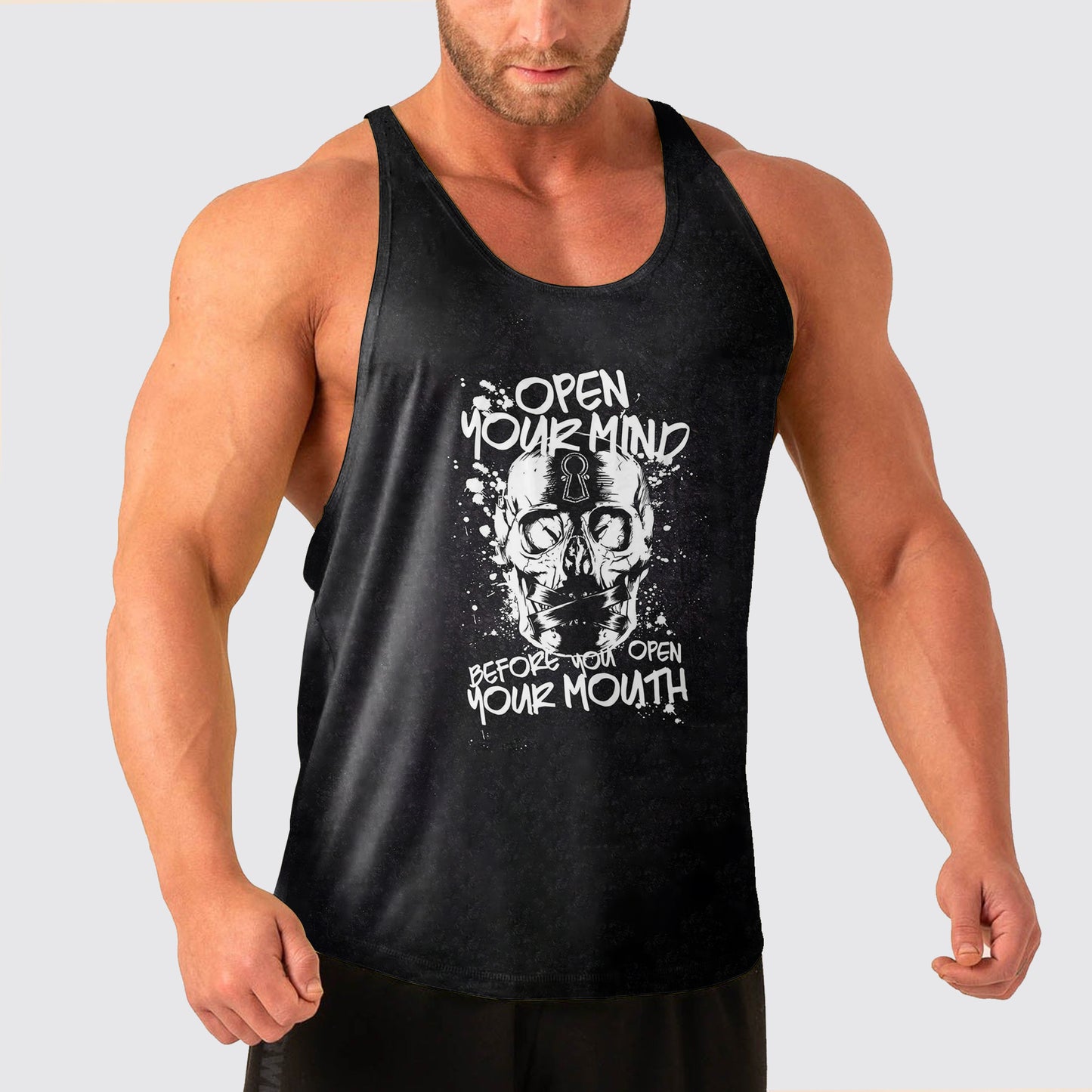 Skull Power Training Tank Top for Men- AA05650