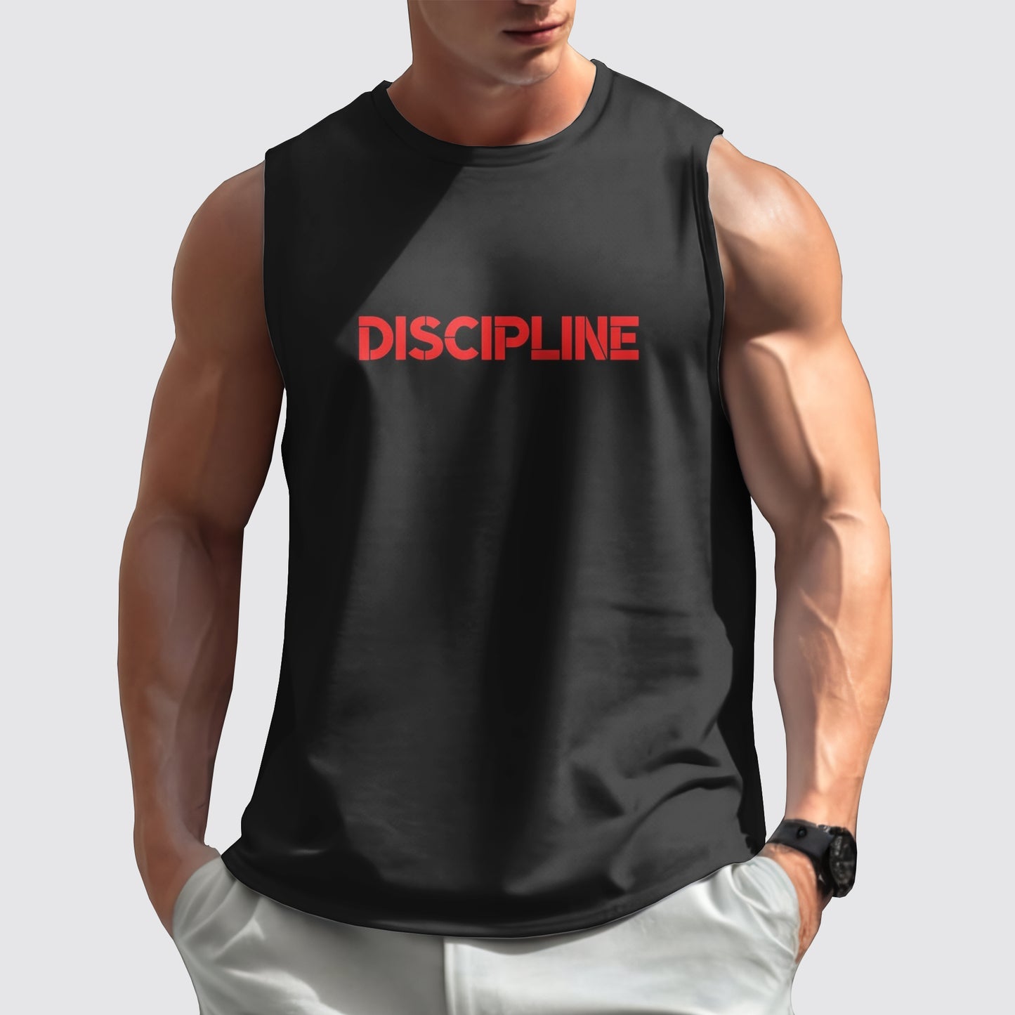 Gym-Ready Round Neck Tank Top- AA05724