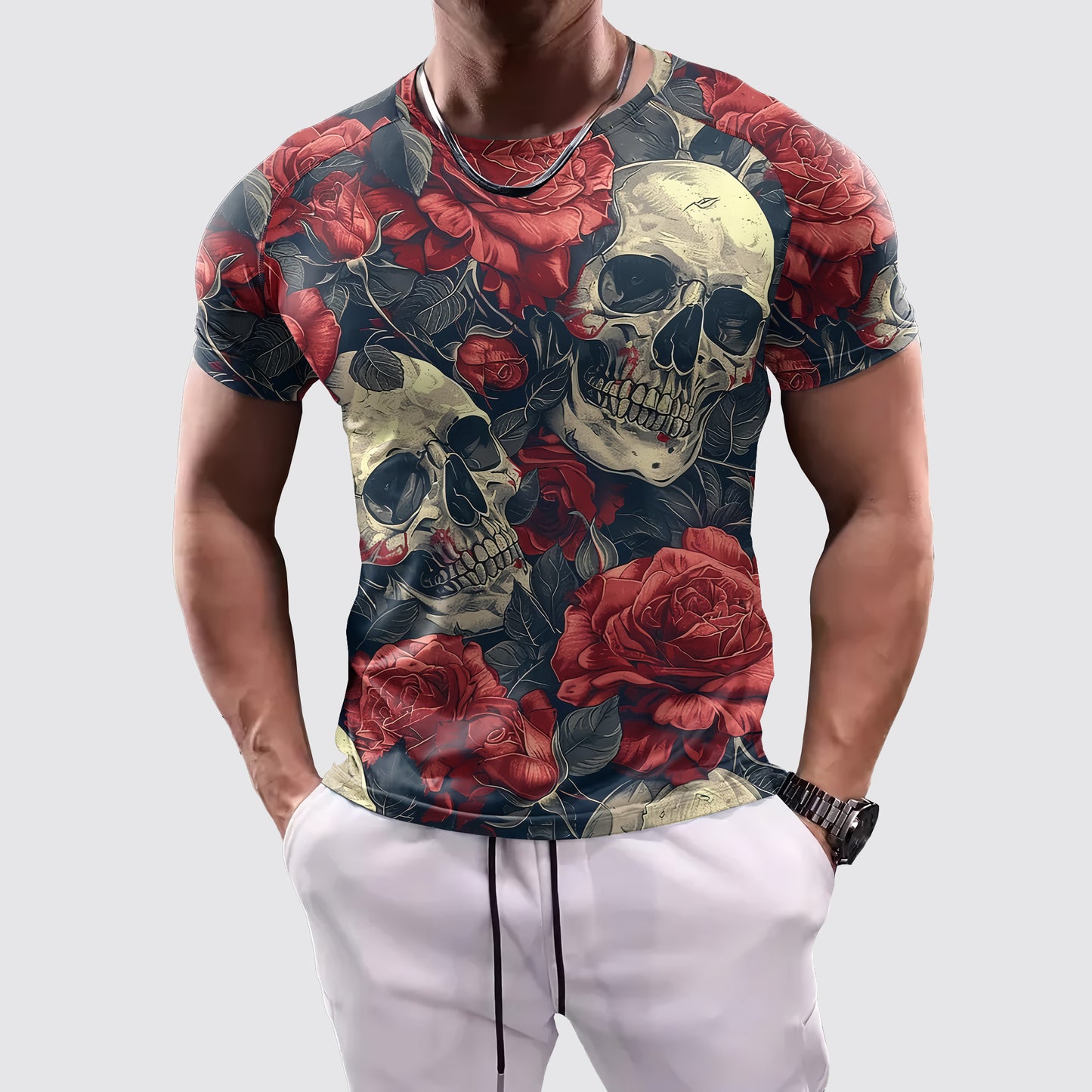 Skull 3D Tight-Fitting Tee- AA06021