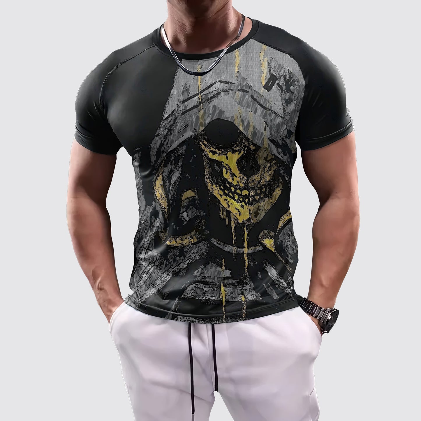 Skull 3D Tight-Fitting Tee- AA06050