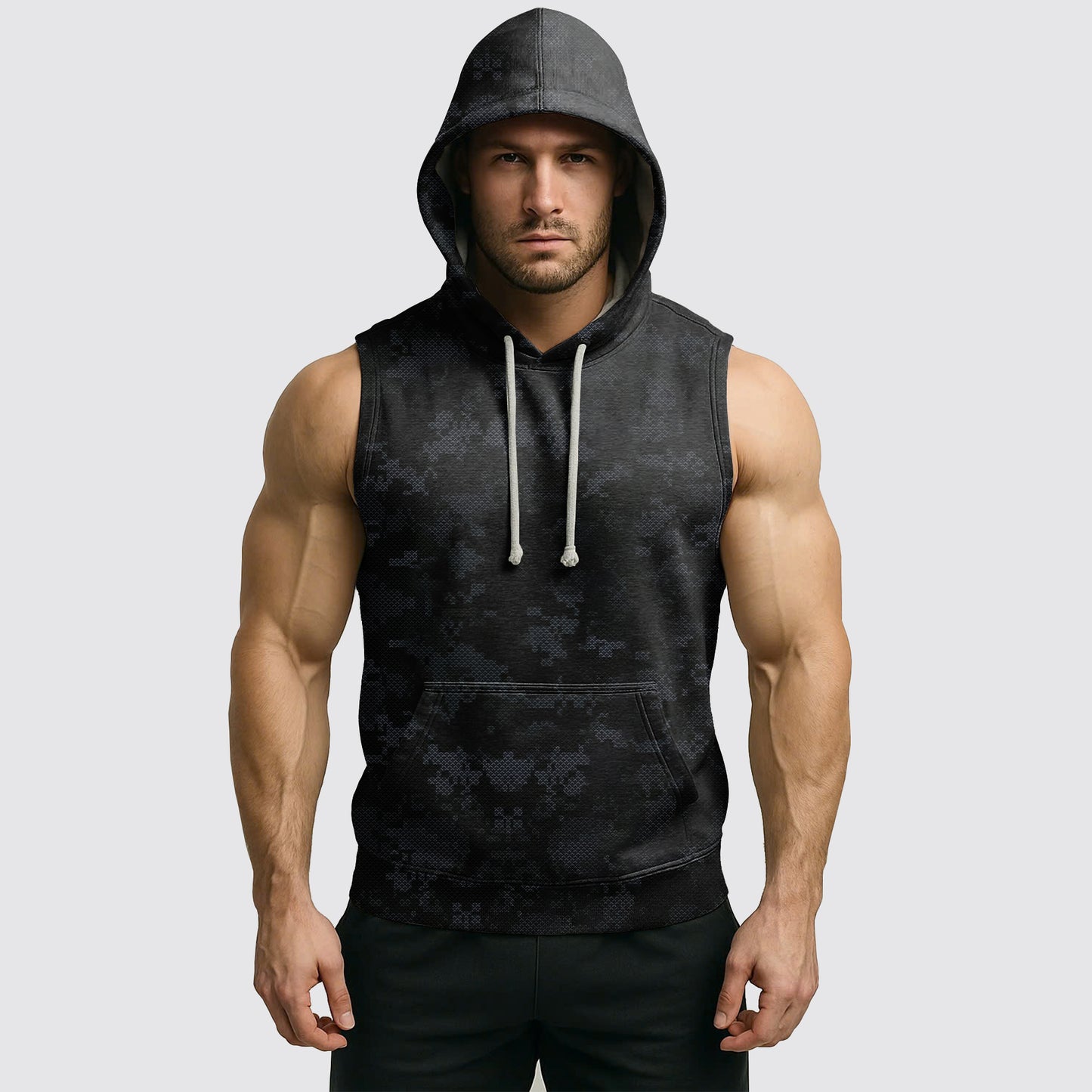 Men's Camo Sleeveless Hoodie- AA06562