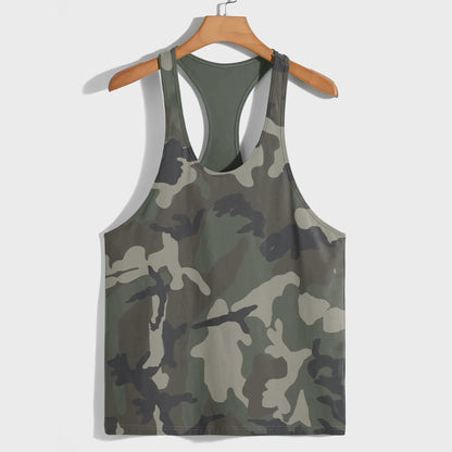 Camo Racerback Tank Top – Tactical Strength for Bodybuilders- AA07069