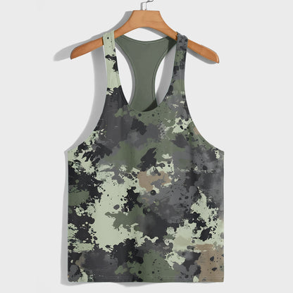 Camo Racerback Tank Top – Tactical Strength for Bodybuilders- AA07074