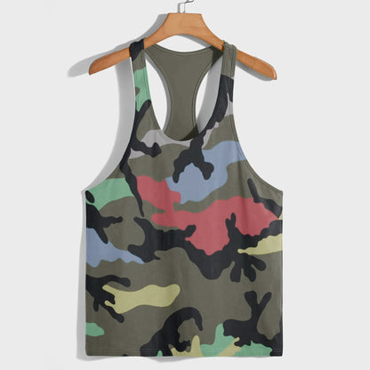 Camo Racerback Tank Top – Tactical Strength for Bodybuilders- AA07077