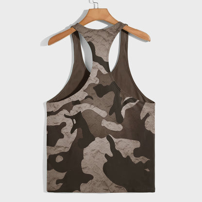 Camo Racerback Tank Top – Tactical Strength for Bodybuilders- AA07082