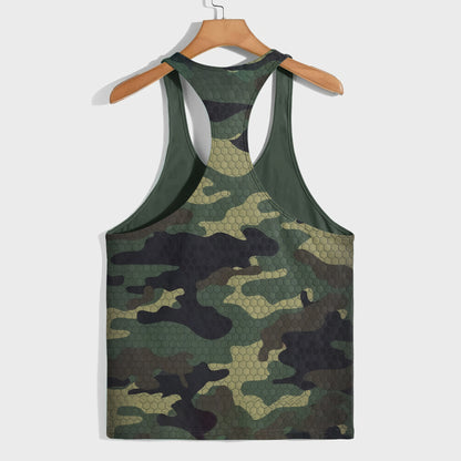 Camo Racerback Tank Top – Tactical Strength for Bodybuilders- AA07085