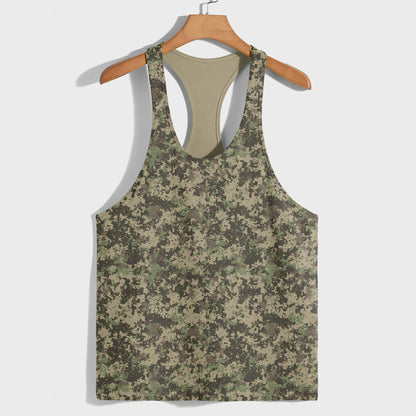 Camo Racerback Tank Top – Tactical Strength for Bodybuilders- AA07086