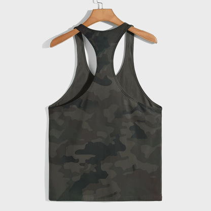 Camo Racerback Tank Top – Tactical Strength for Bodybuilders- AA07088
