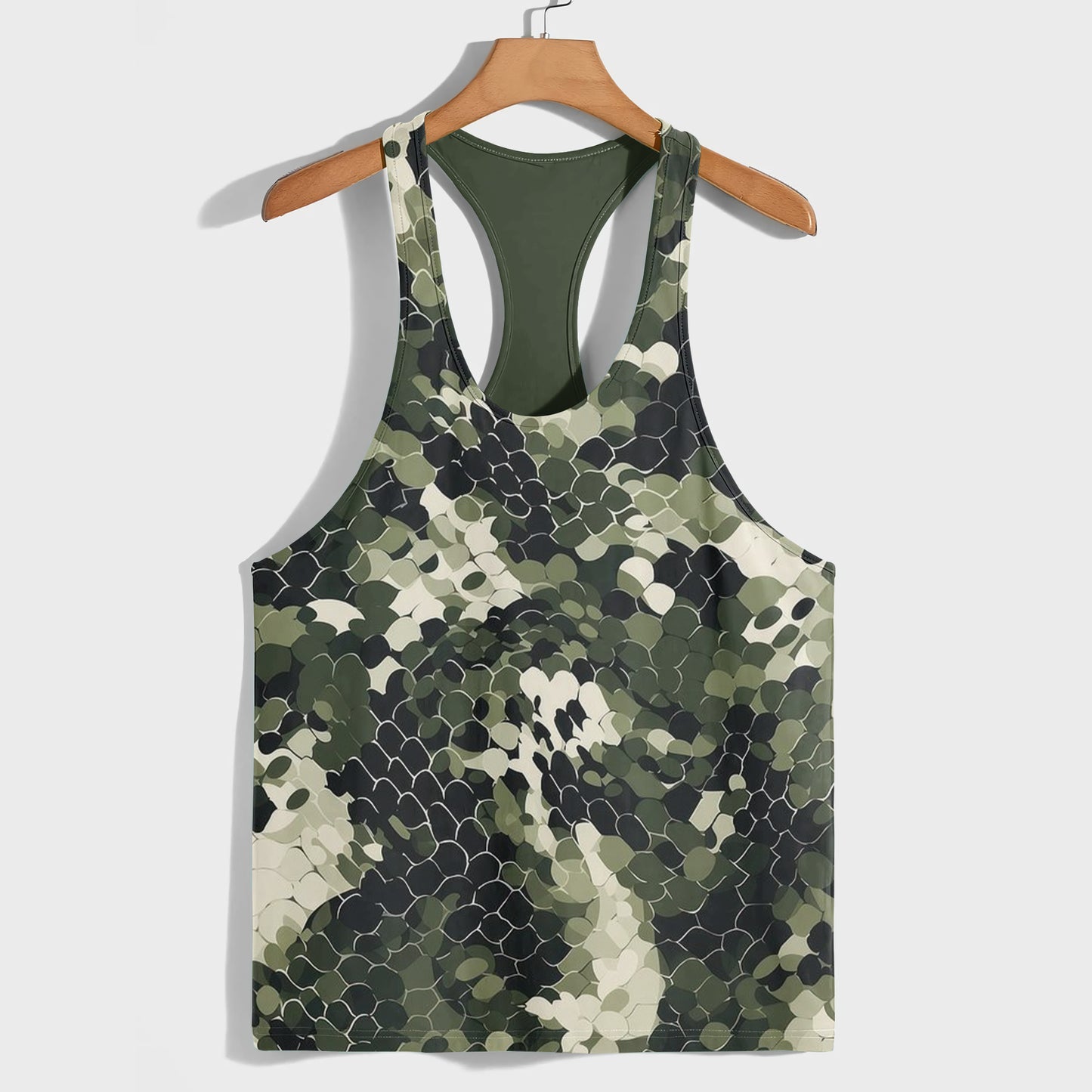 Camo Racerback Tank Top – Tactical Strength for Bodybuilders- AA07574