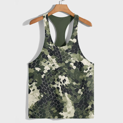 Camo Racerback Tank Top – Tactical Strength for Bodybuilders- AA07574