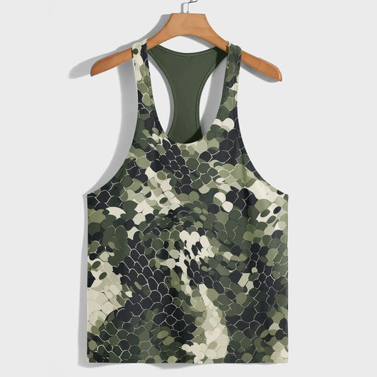 Camo Racerback Tank Top – Tactical Strength for Bodybuilders- AA07574