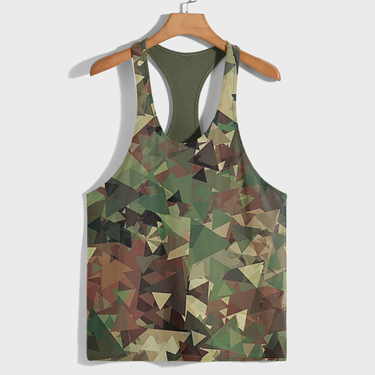 Camo Racerback Tank Top – Tactical Strength for Bodybuilders- AA07609