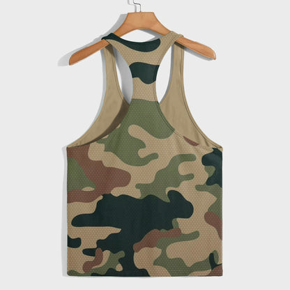 Camo Racerback Tank Top – Tactical Strength for Bodybuilders- AA07611