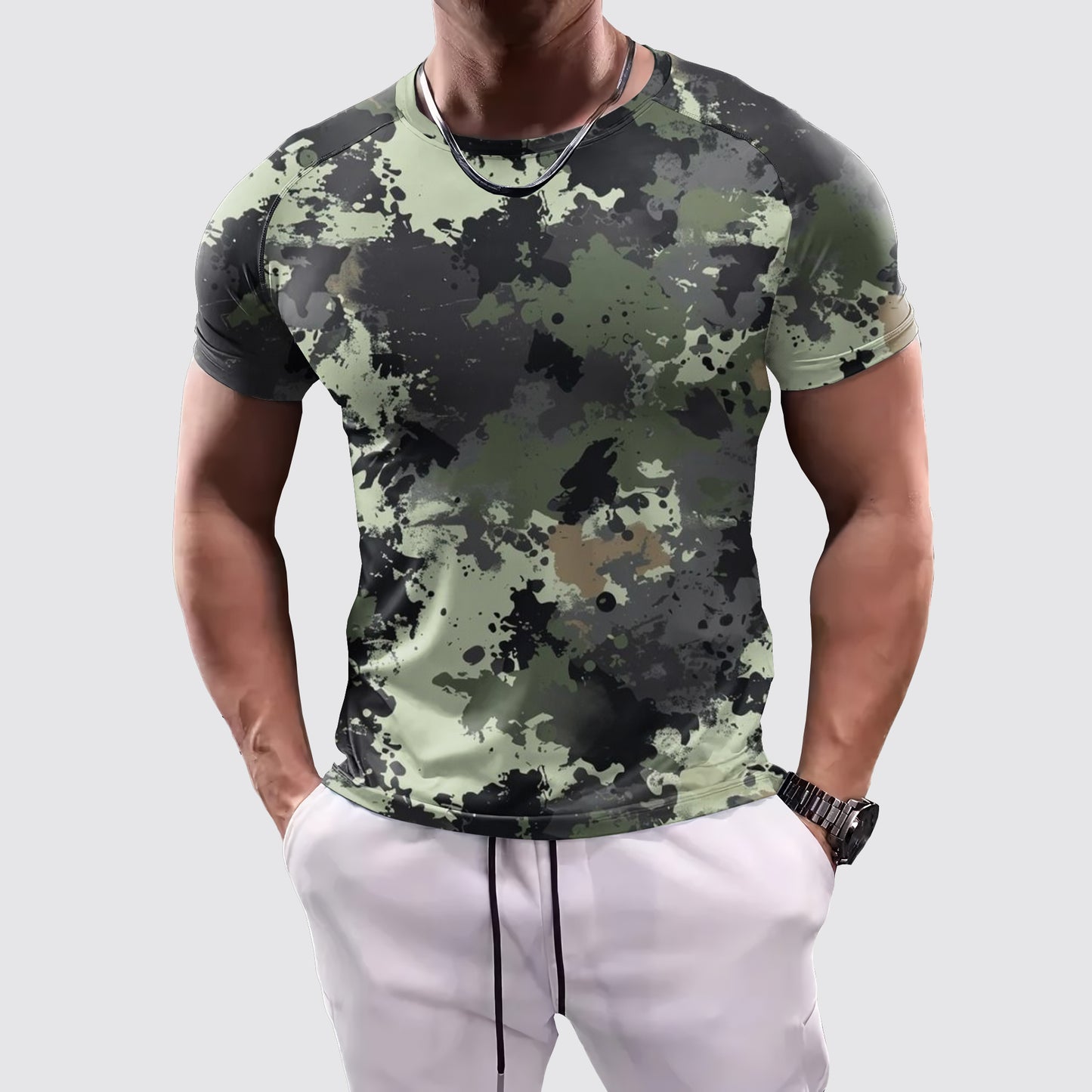 Camo Tight-Fitting Tee- AA07801
