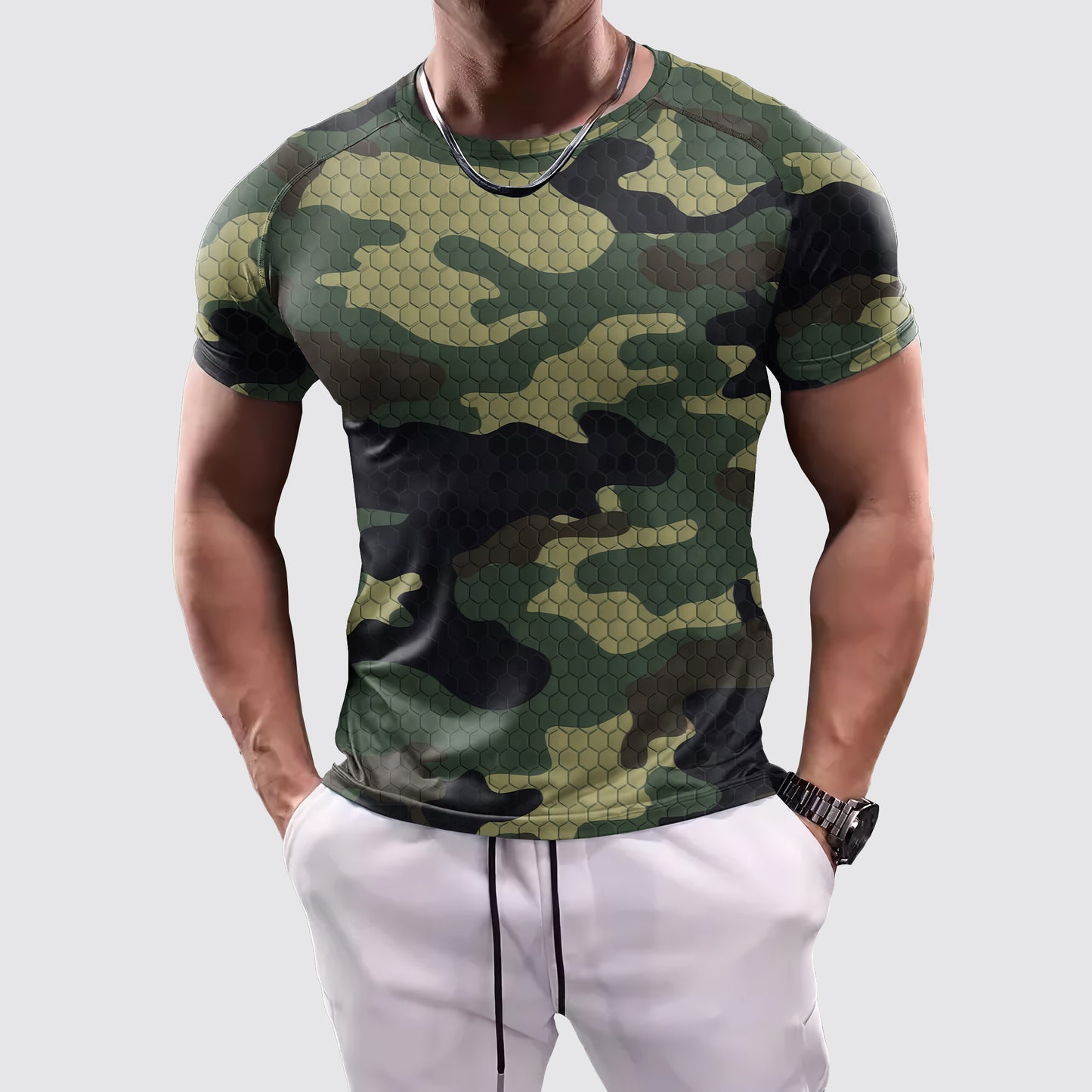 Camo Tight-Fitting Tee- AA07822