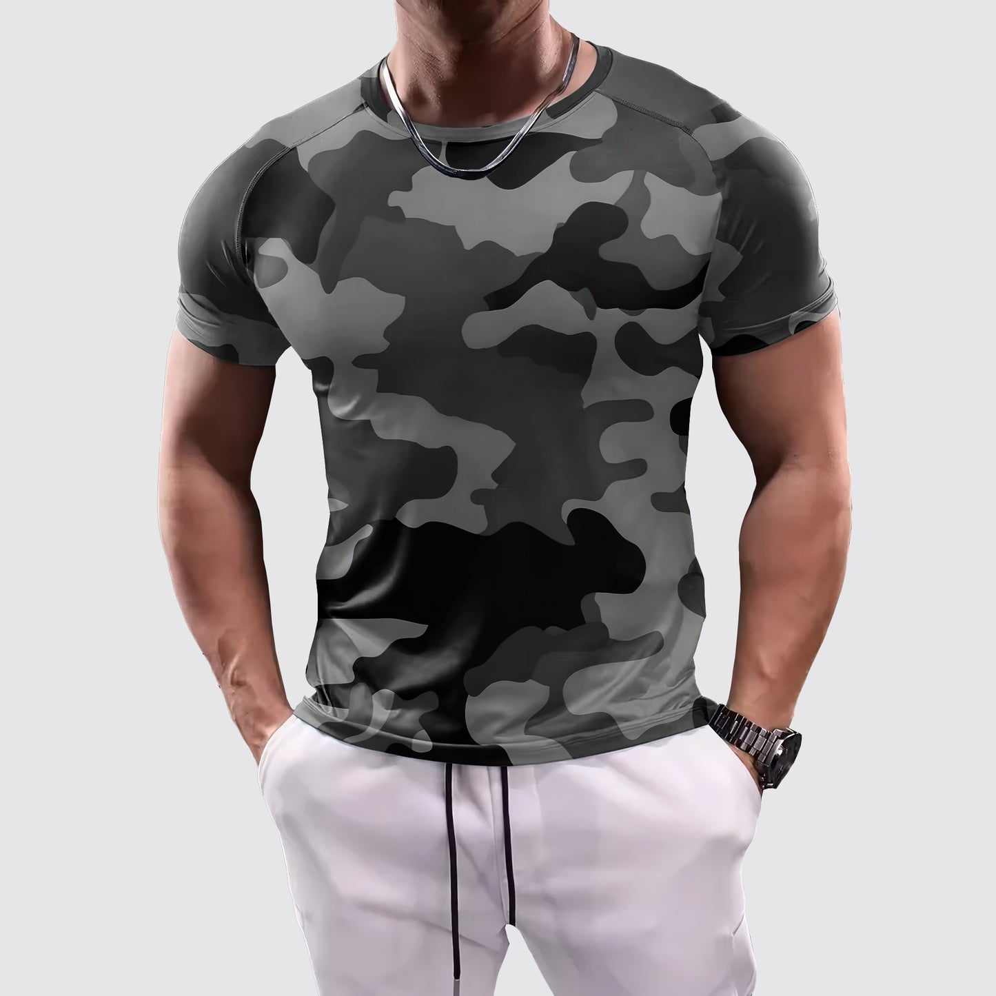 Camo Tight-Fitting Tee- AA07831