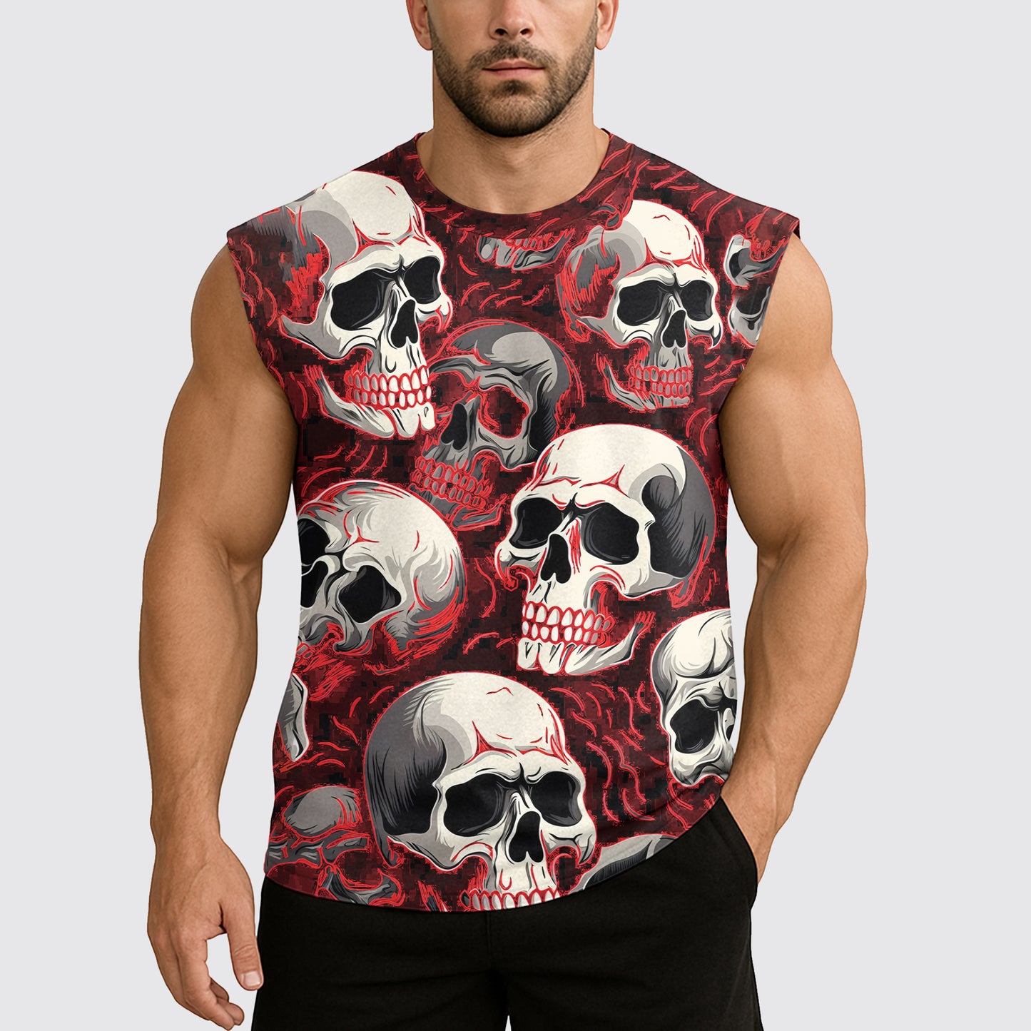 Dread Skull Cut-Off Tank- AA07973