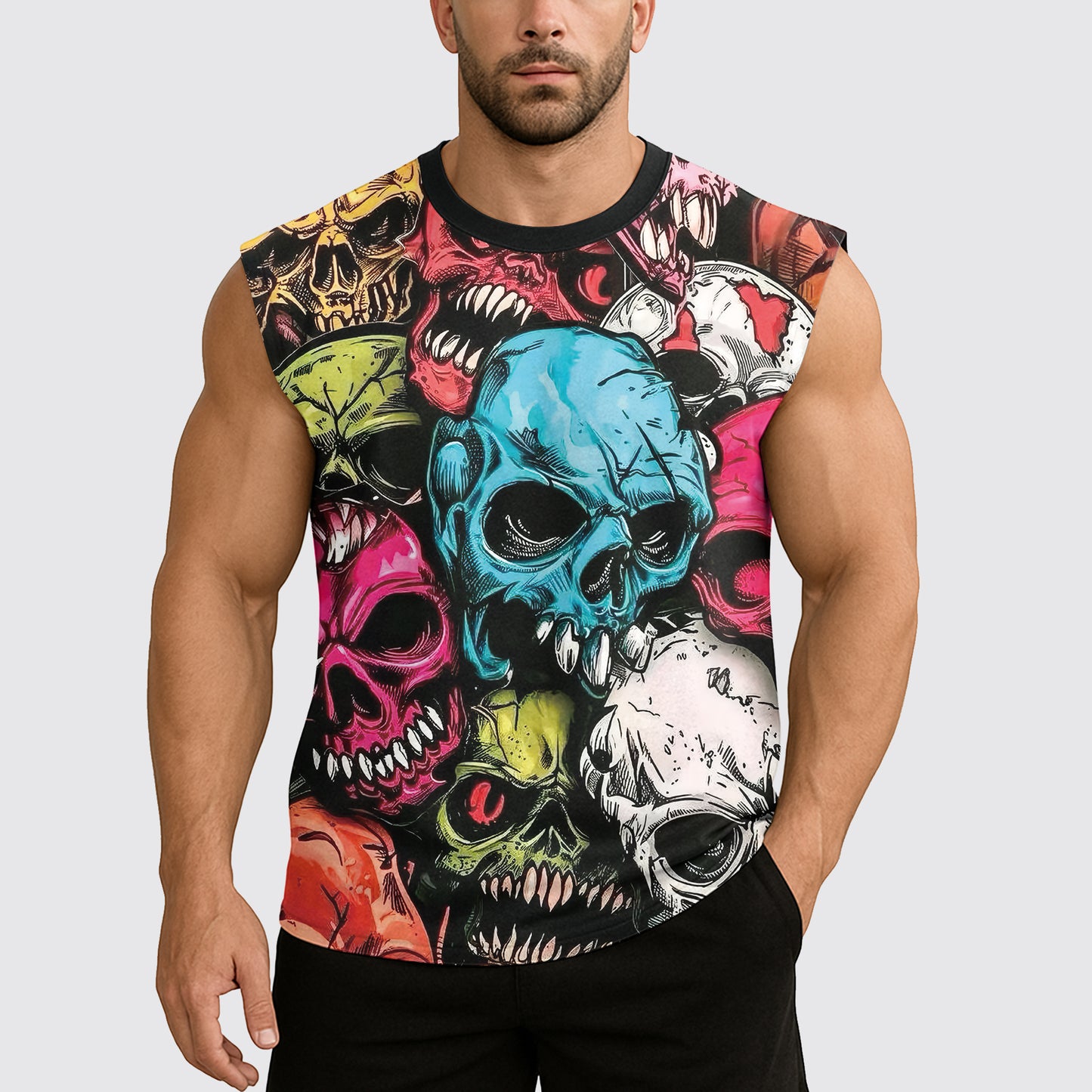Dread Skull Cut-Off Tank- AA07975