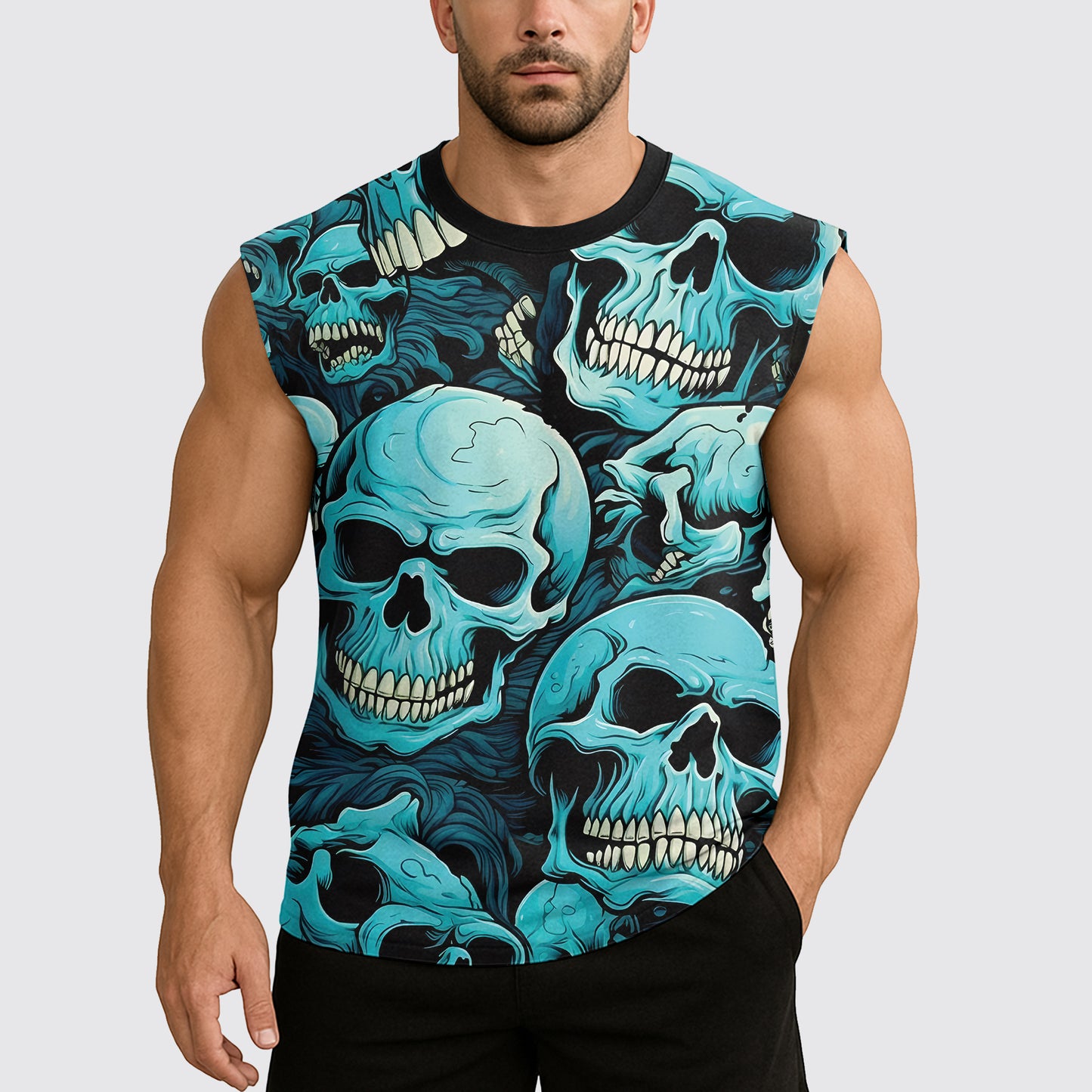 Dread Skull Cut-Off Tank- AA07977