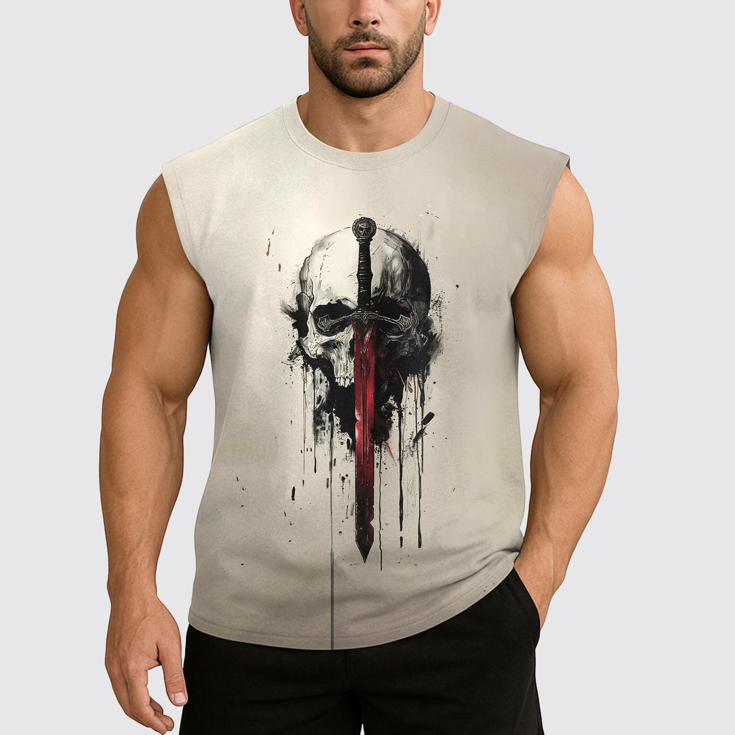 Dread Skull Cut-Off Tank- AA07983