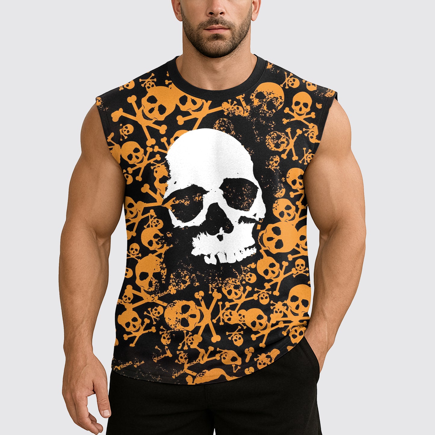 Dread Skull Cut-Off Tank- AA07989