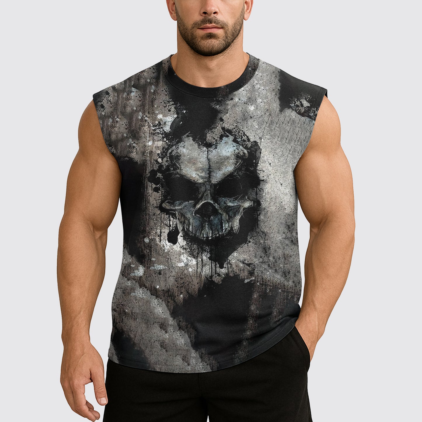 Dread Skull Cut-Off Tank- AA07991