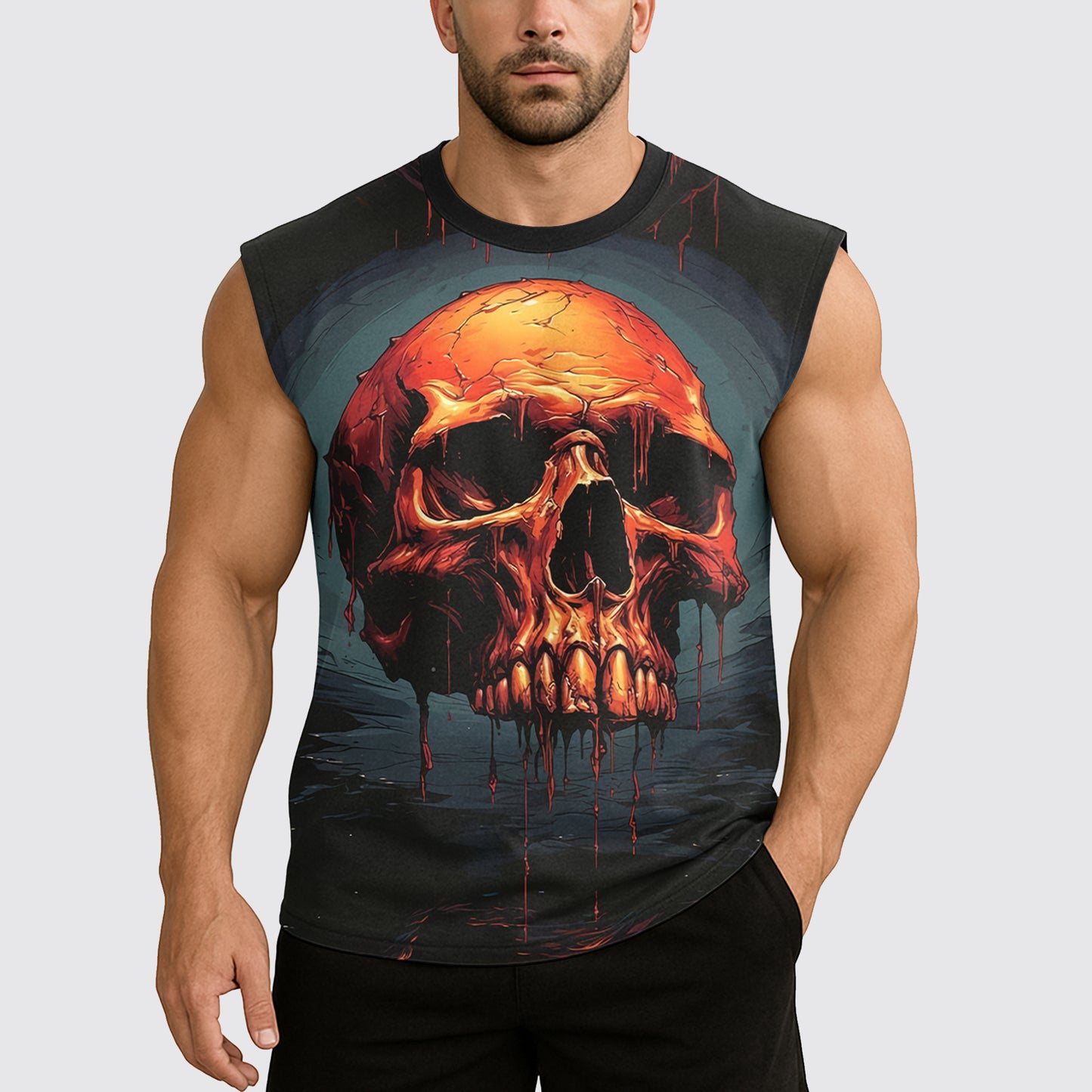 Dread Skull Cut-Off Tank- AA07995